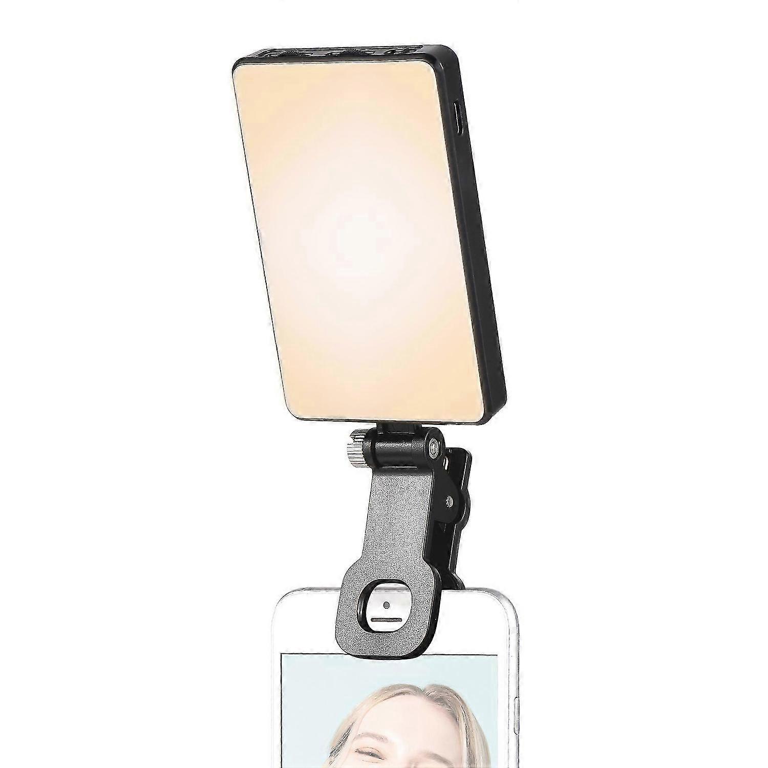 Andoer Pocket LED Video Light with Screen Clip Computer Tablet Mobile Phone Video Conference Light Clip-on Fill Light 2500K-9000K Dimmable Built-in Ba