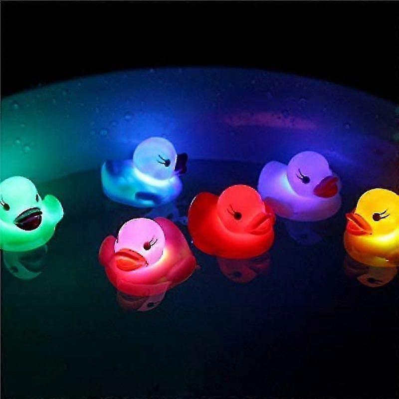 Sunrain Classic Rubber Duck Bath Toy Led Water Sensor Luminous Duck Floating In Water Flashing-aisgd