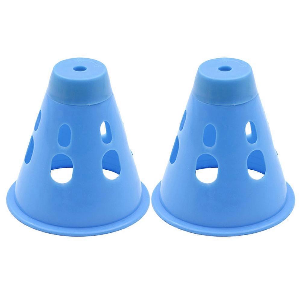 Tent Nail Warning Caps LED Tent Peg Caps Campers 7.5x8cm Blue Color Simple Design Warning Light 2Set
