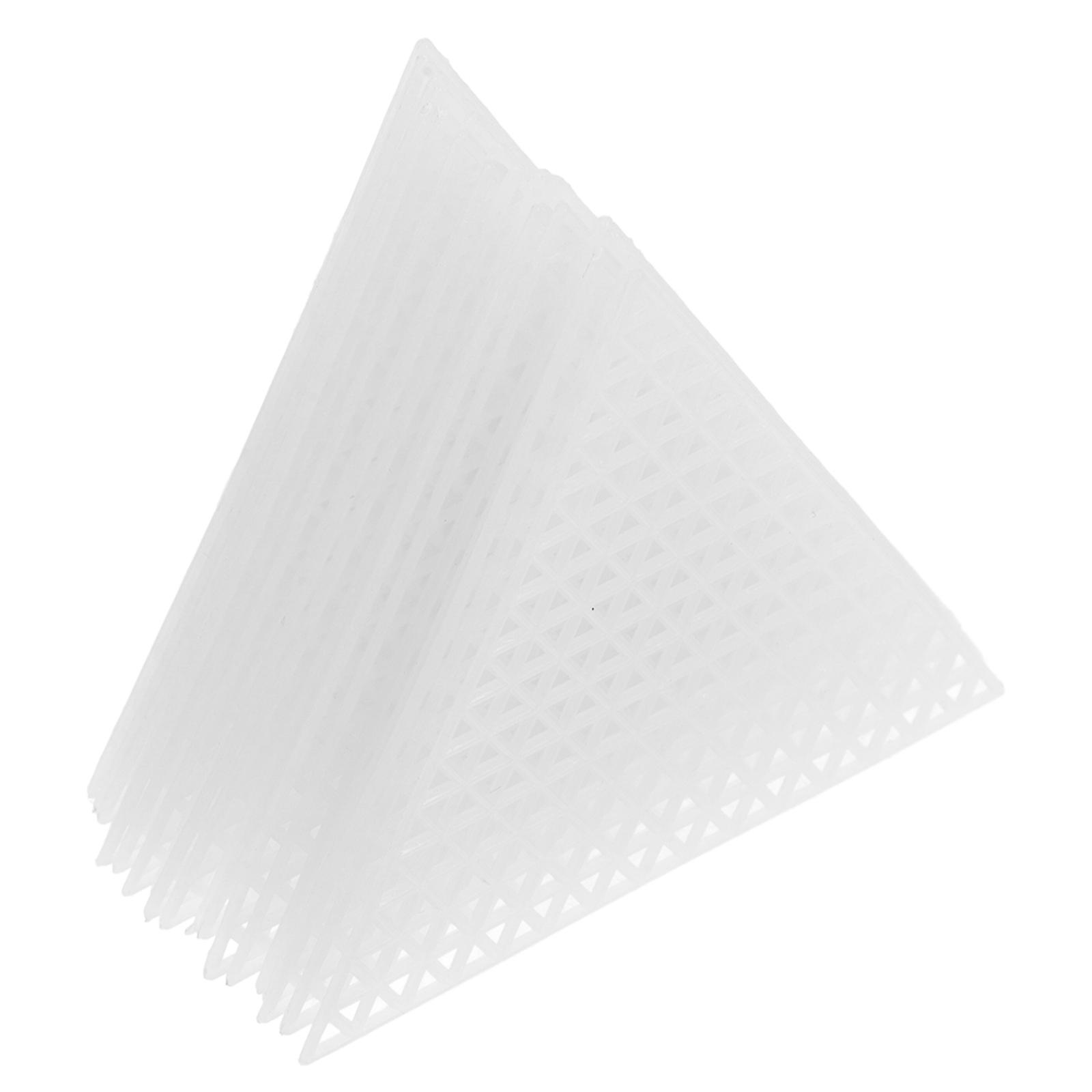 White Plastic Mesh Triangle Canvas Set For Embroidery Projects Durable Material 20Pcs