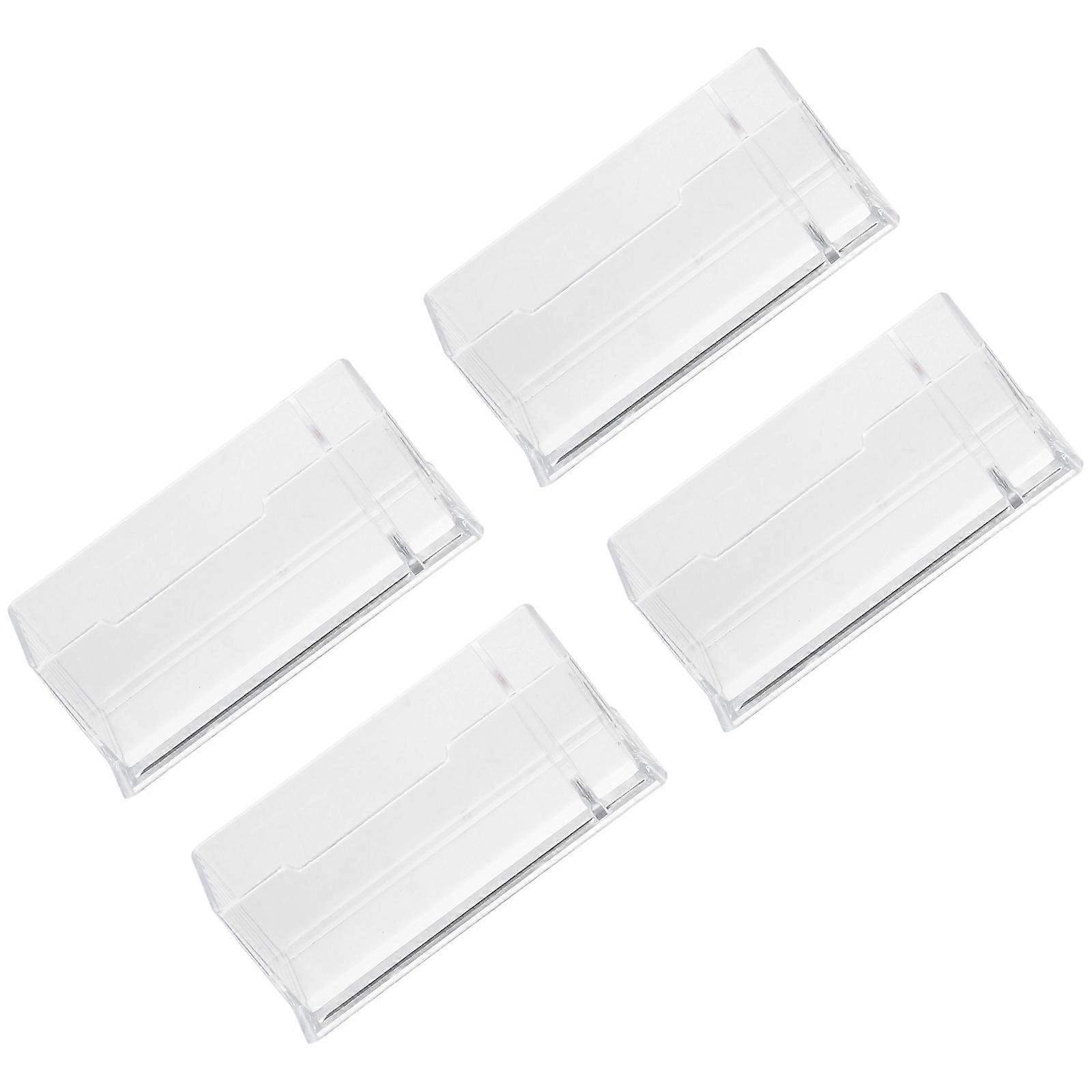 Clear Card Display Business Picture Holders Desk Accessories Office Use Transparent Acrylic 4Pcs