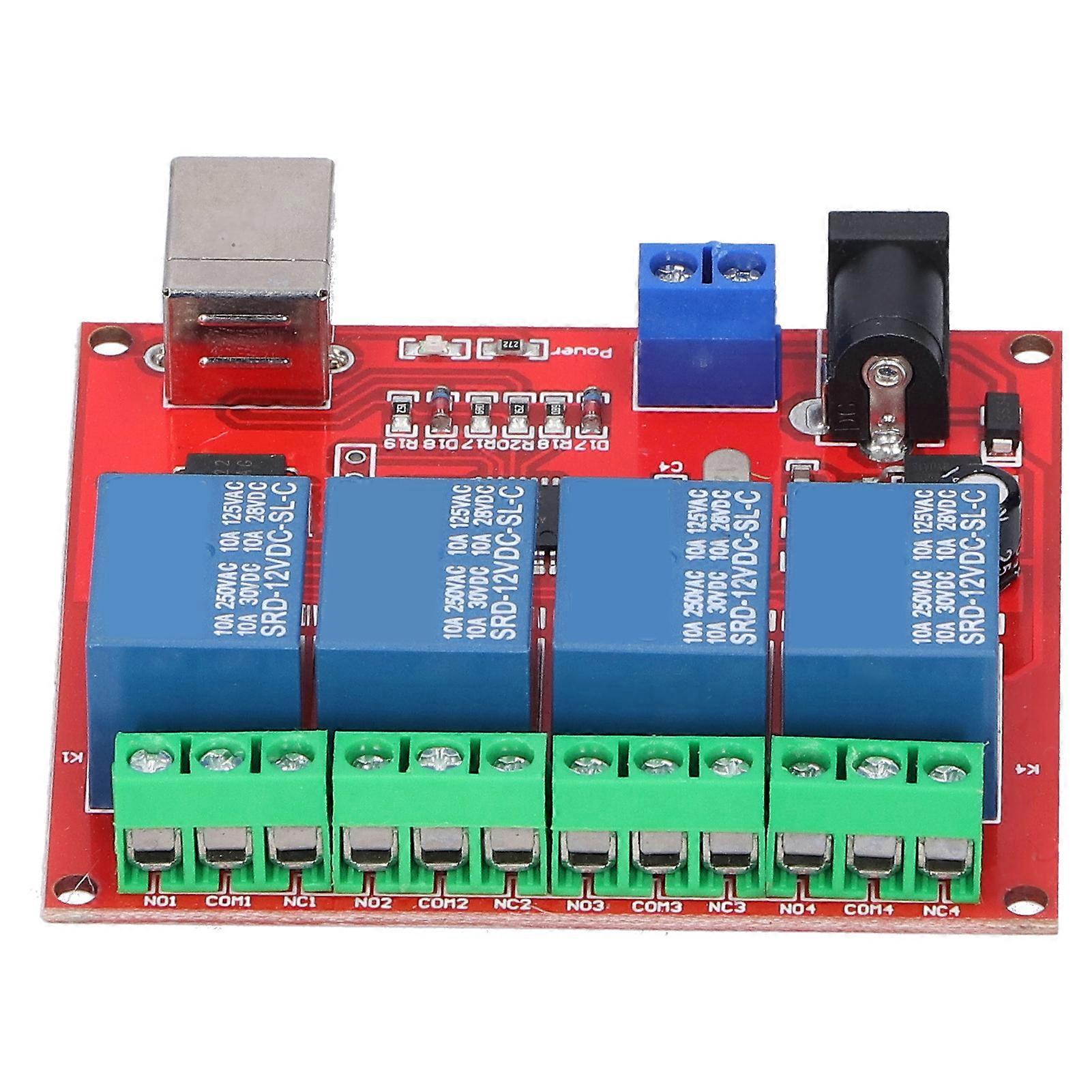4 Channel Relay Module DriveFree PC Intelligent Switch Controller PCB Board DC 12V