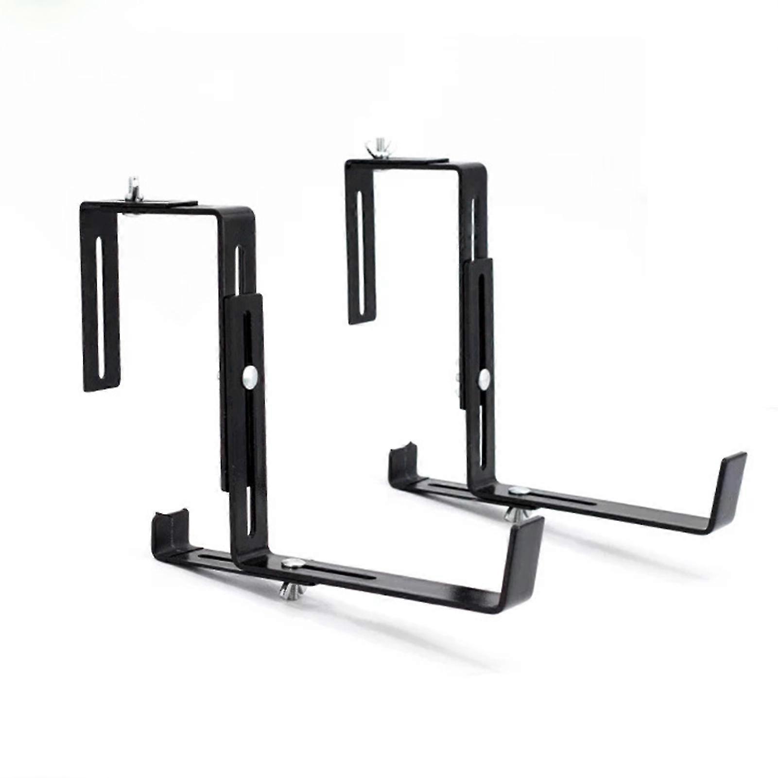 1 Set Adjustable Iron Wall-Mounted Hanging Plant Hook - Black