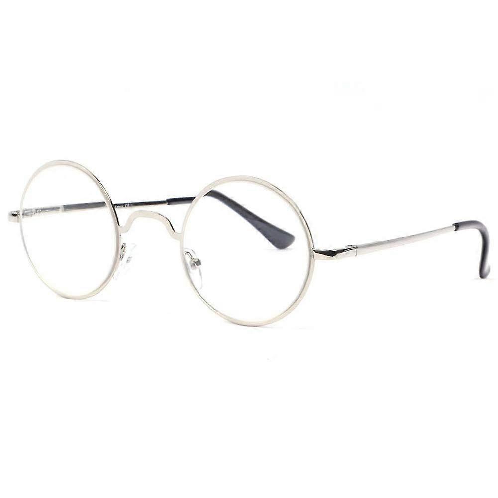 Round Silver Retro Ony Reading Glasses Unisex Model Ony Retro Round Style Silver Color