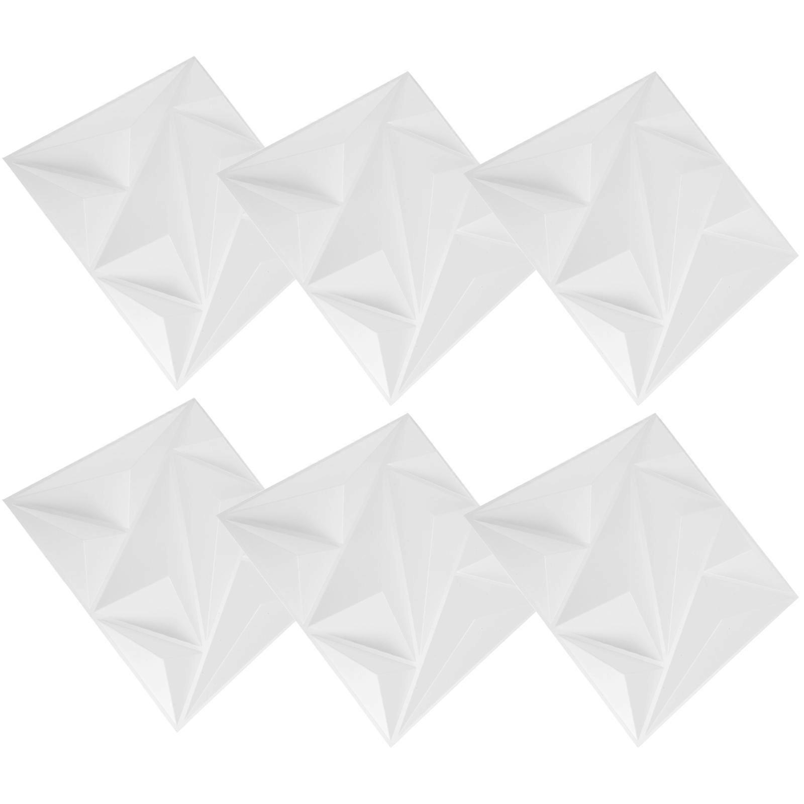 Pvc Wall Panel 3D Wall Decor High-End Chic For Home Decoration White 6Pcs