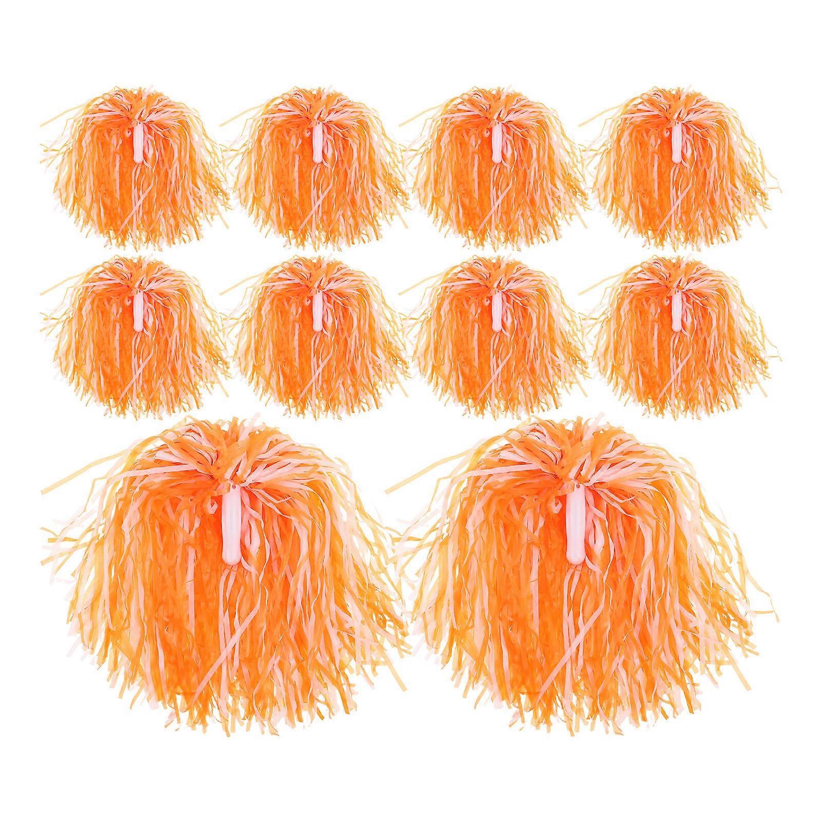 18pcs Cheerleading Pompoms Plastic Cheer Hand Flowers with Handles for Sports Dance Party