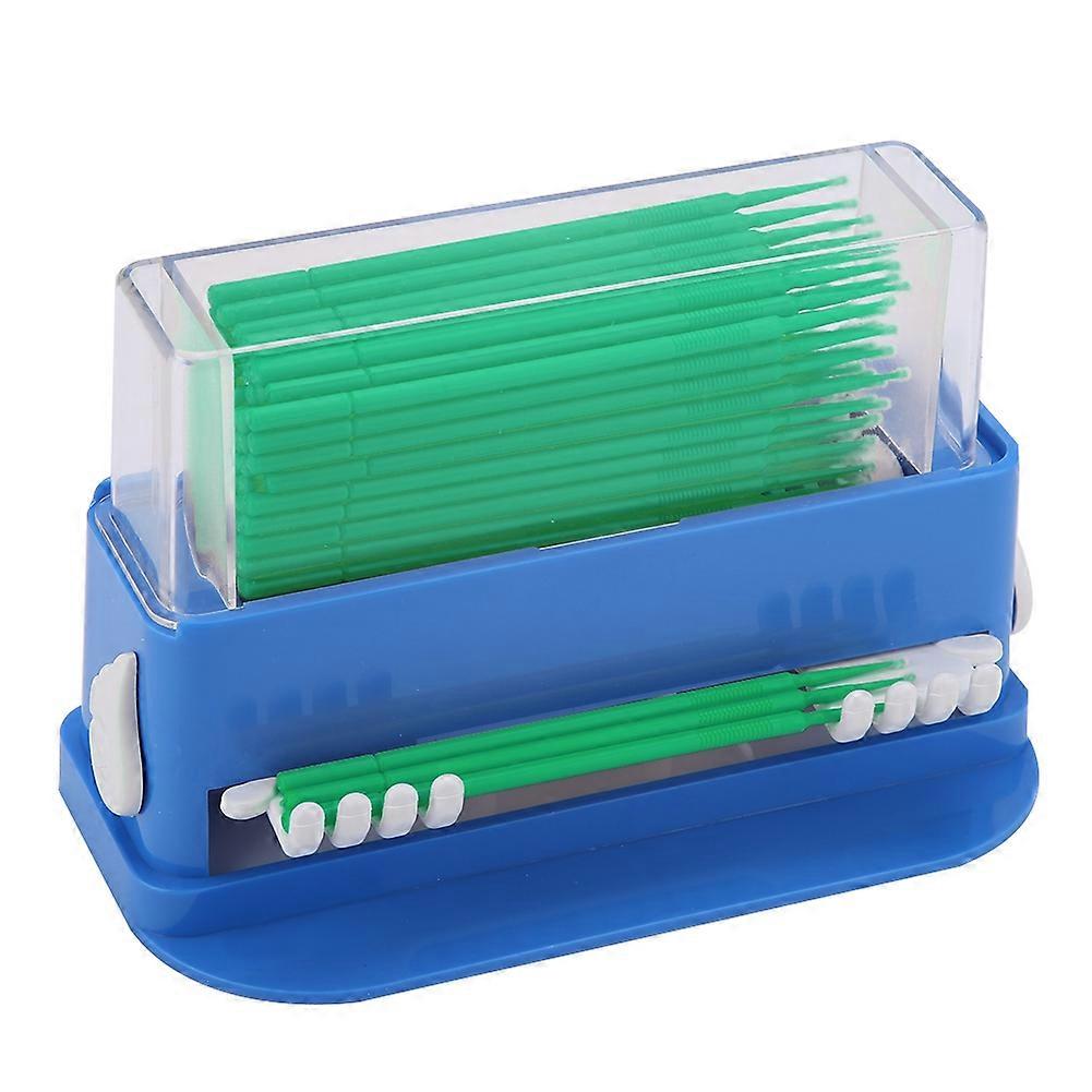Dental Disposable Micro Applicator Tip Bendable Sticks Brush Dispenser with Box (Green)