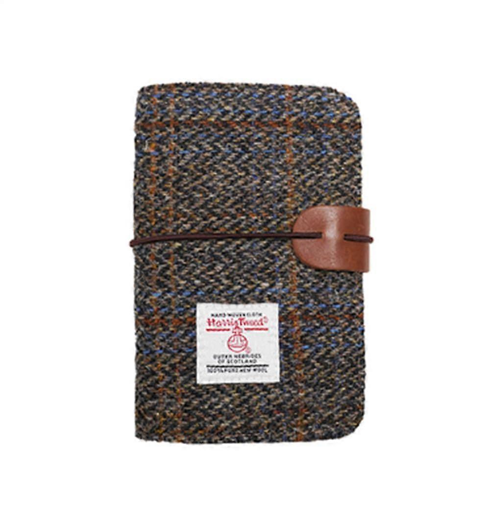 Harris Tweed Notebook, Small, 80 Pages, Binder, 13.2 x 8.9 cm, Mini Pocket Size, Brown
