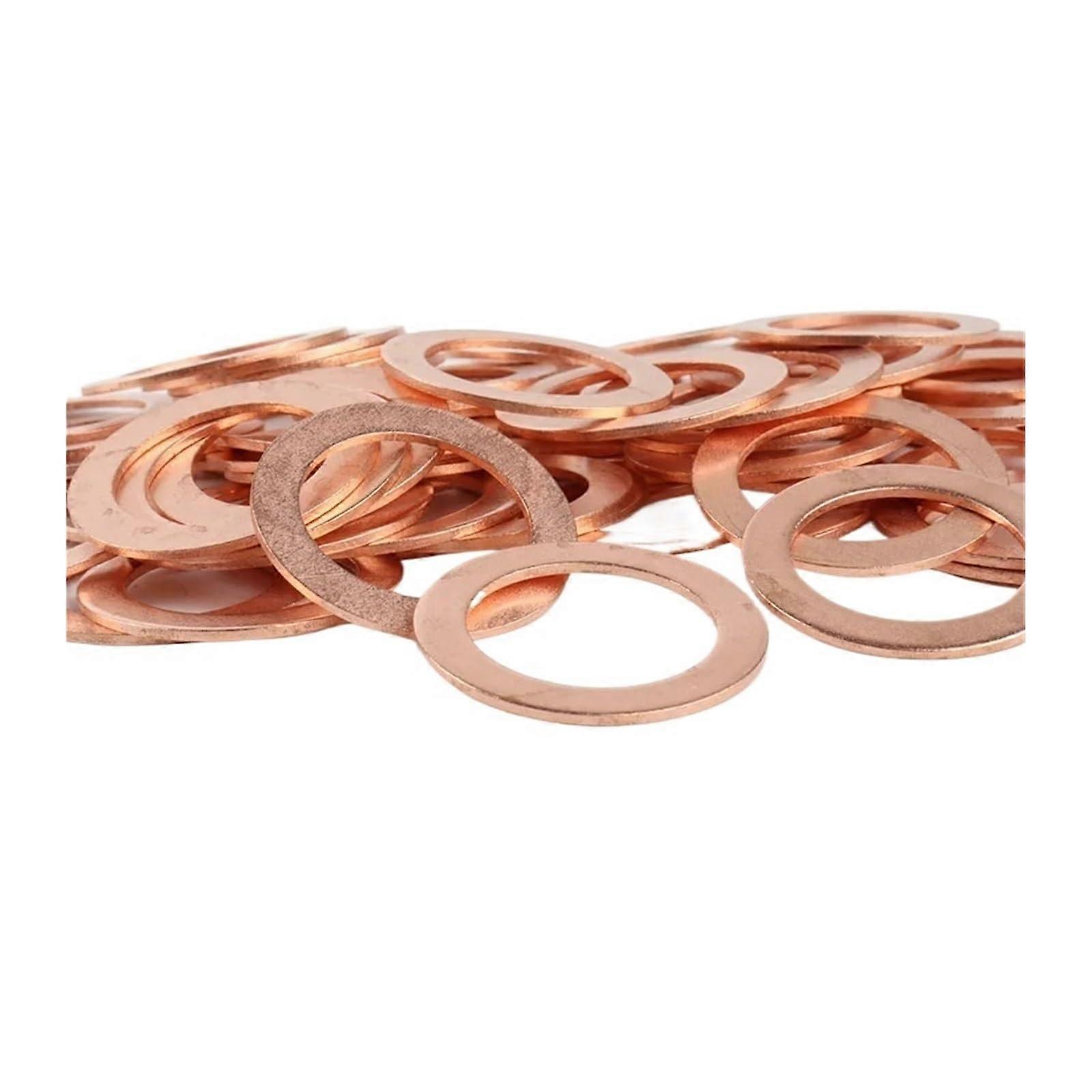 Kupfer-Dichtungsring mit Flacher Unterlegscheibe 0,5 mm für Sumpfstopfen M3 M4 M5 M7 M8 M11 M12 M18 M20 M22 M25 M30