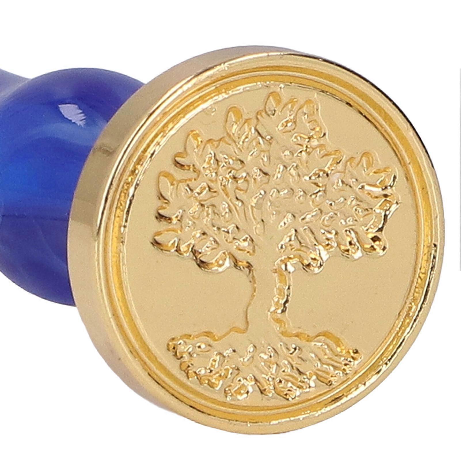 Wax Stamp Seal 4 Stamps Retro Classic Design Clear Pattern Easy Installation Widely Used Wax Seal Stamp Kit Gloomy Blue