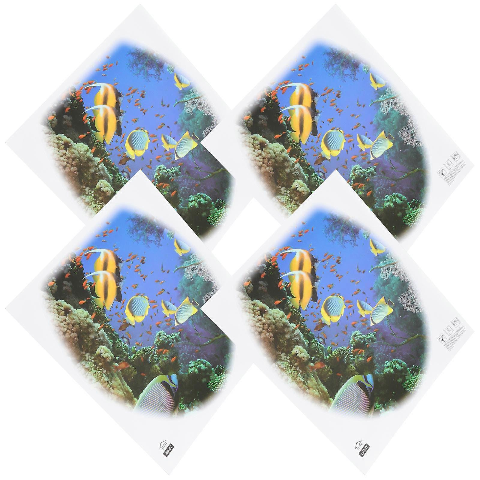 Restroom Decals Strong Adhesive Bathroom Use Multi 38x34cm 4Pcs