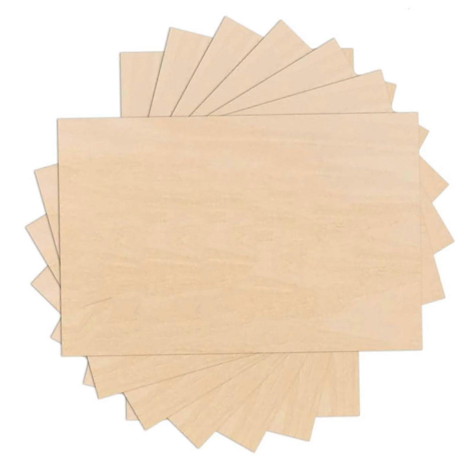 5Pack, Linden Wood Panels for Crafts, Plywood Sheets with Smooth Surface for Laser Engraving and Cutting, Architectural Models, Staining, 0.6x20x20cm