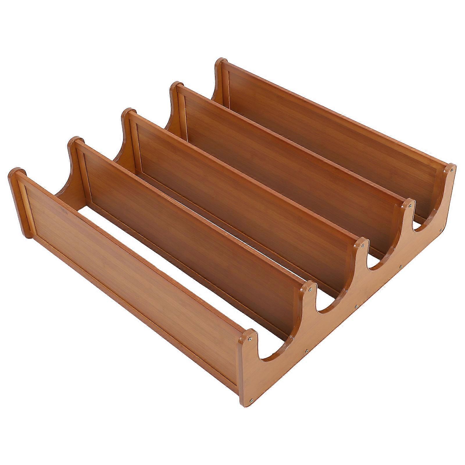 Rustic Bamboo Shoe Rack Narrow Shoe Rack with 5 Tier Storage 1Set