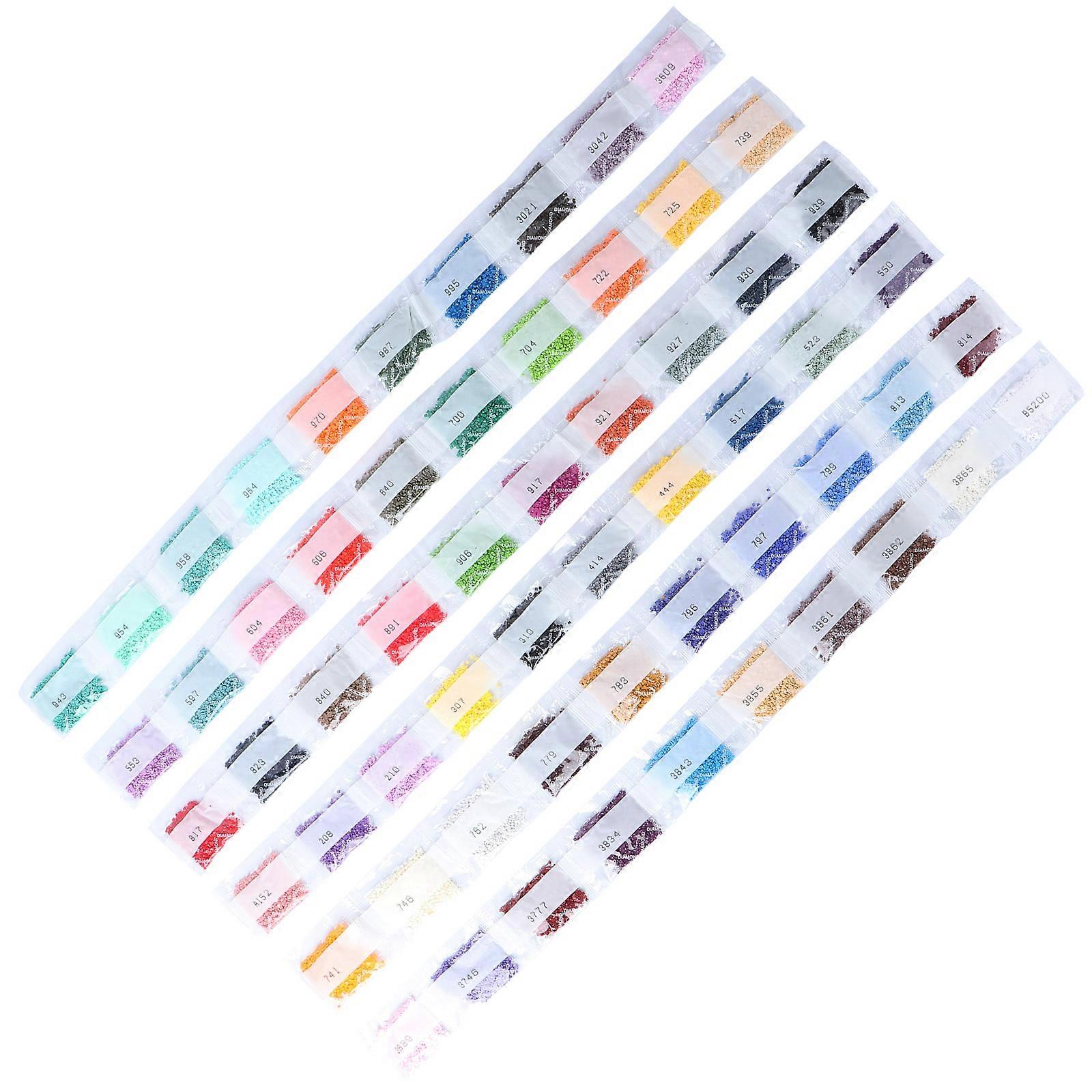 Bead Painting Tools Square Resin Loose Diamond Beads Craft Projects Multi-Color 0.2x0.25cm 60 Packs