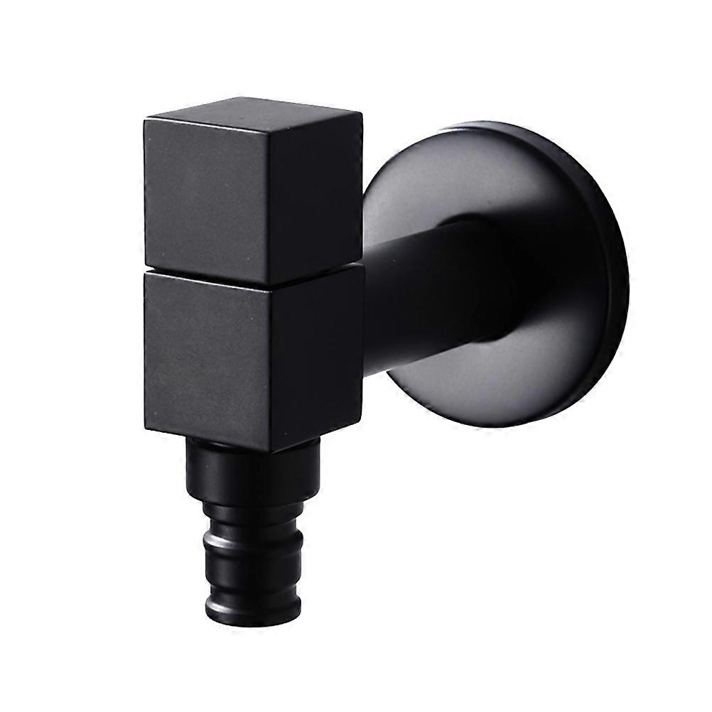 Black Full Copper 4 Inch Water Tap Water Faucet Kintchen Bathroom Home Use Washing Machine Water Tap(Black)