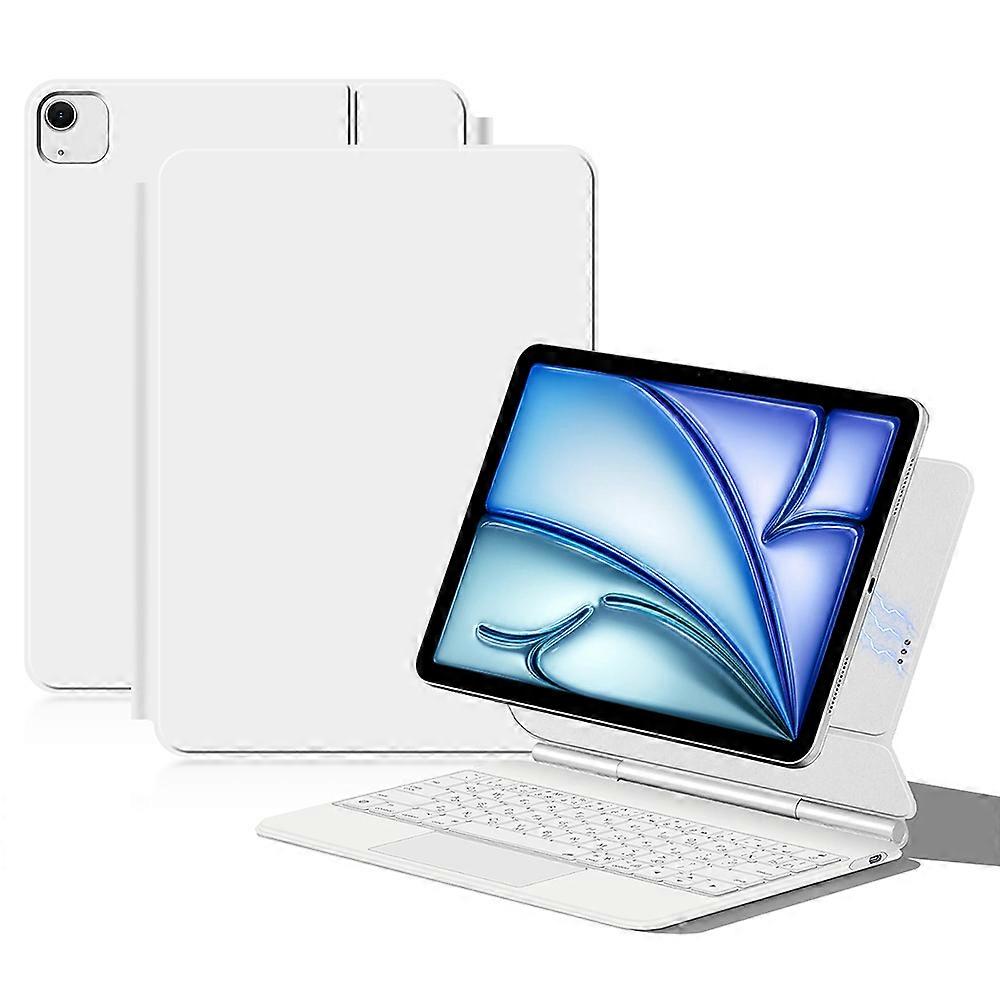 Keyboard For iPad Air 11 (2025) (2024) Air (2022) (2020) Pro 11 (2022) (2021) (2020) (2018) Pogo Pin Direct Connection Keyboard (Russian) White