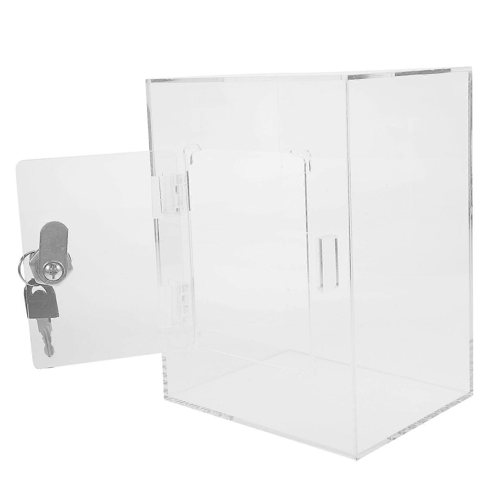Lockable Donation Box Acrylic Suggestion Box for 1Set with Keys