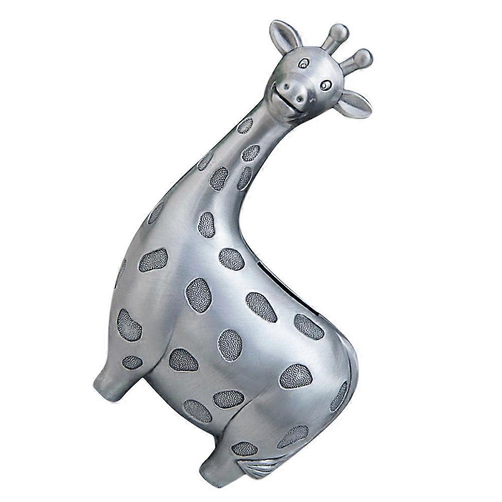 Vintage Alloy Giraffe Coin Bank – Compact Metal Money Saving Jar for Boys Teaching Financial Literacy – Unique