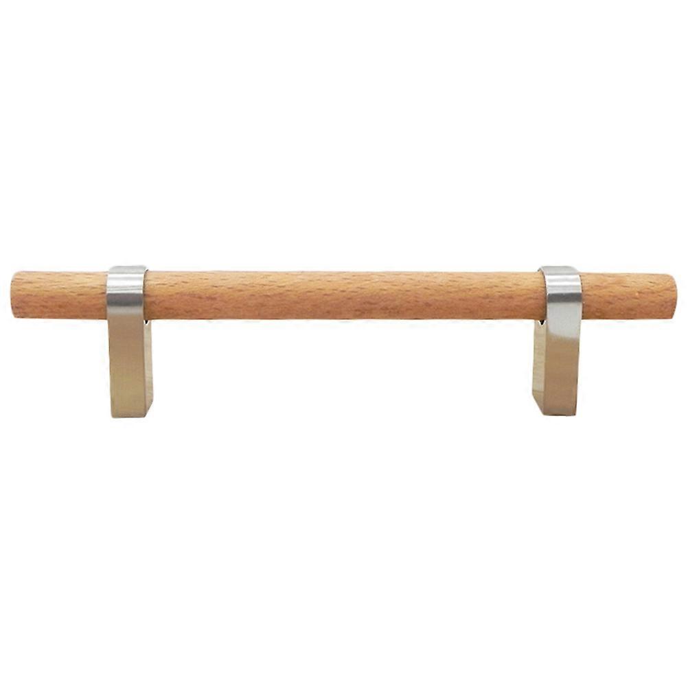 Durable Simple Wooden Handle For Cabinet Drawer Door Use With Modern Style In Silver Color 1Set