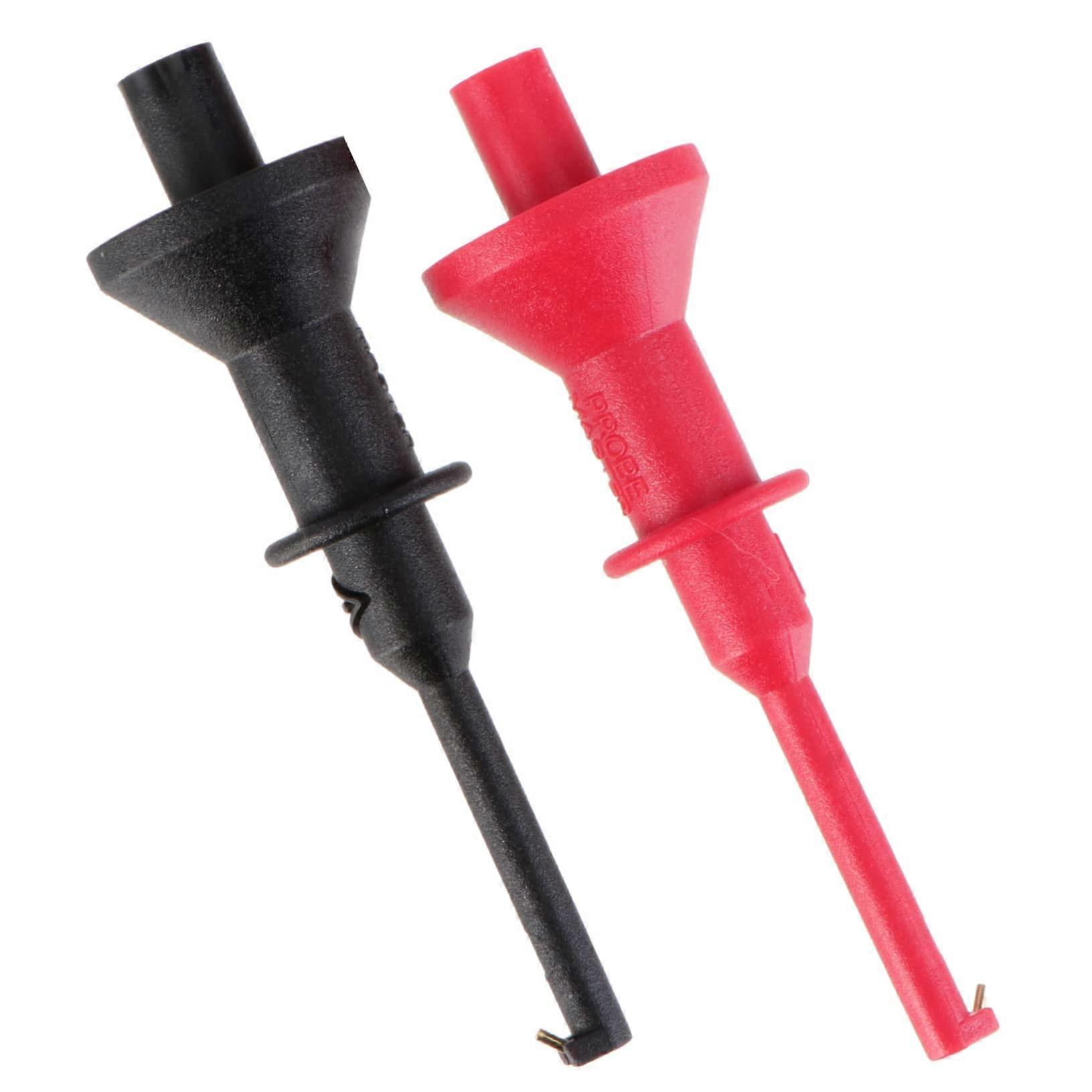 2 Pieces Multimeter Test Hook Clips Connector for Electronic Testing Detachable Probe Tips for Precision Testing on ICs Electronics Red Black