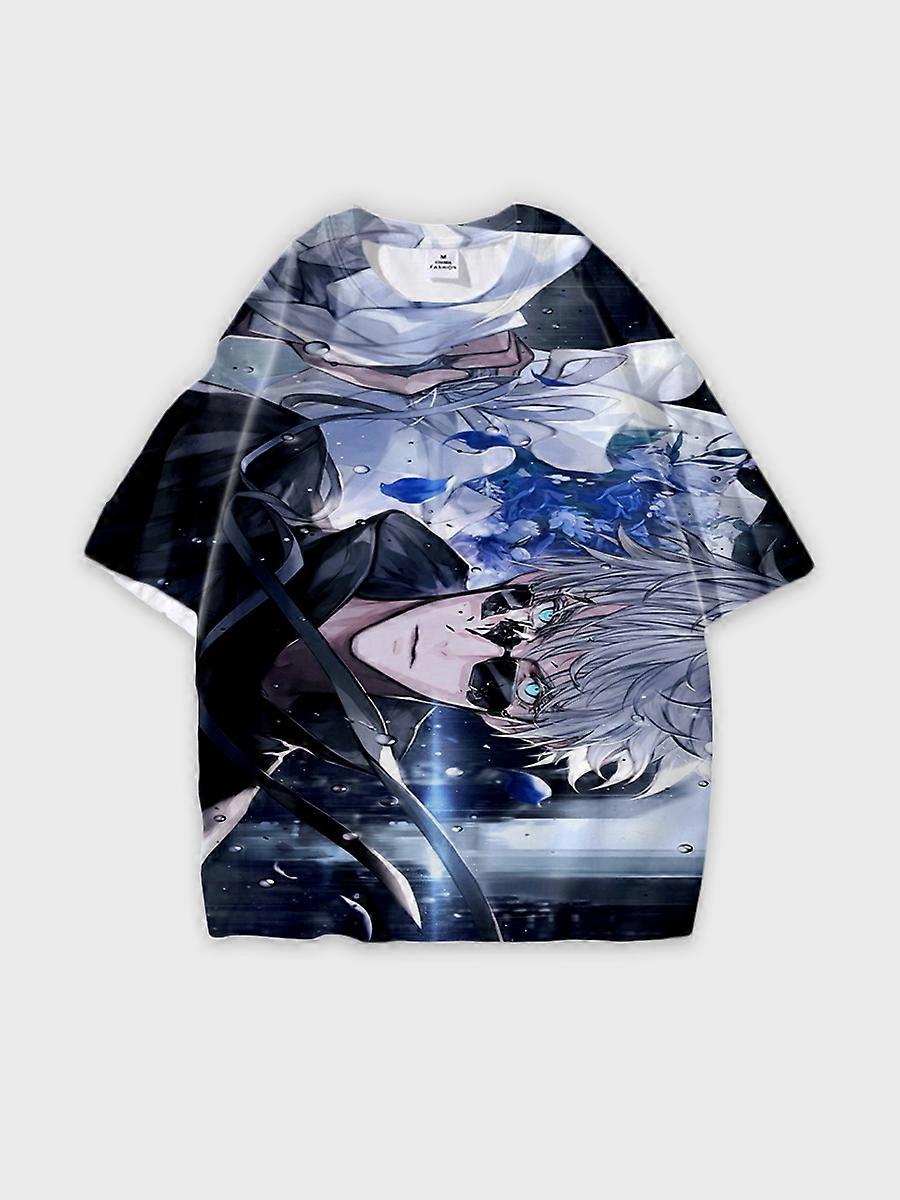 T-shirt round neck Character Pattern loose short sleeve P499