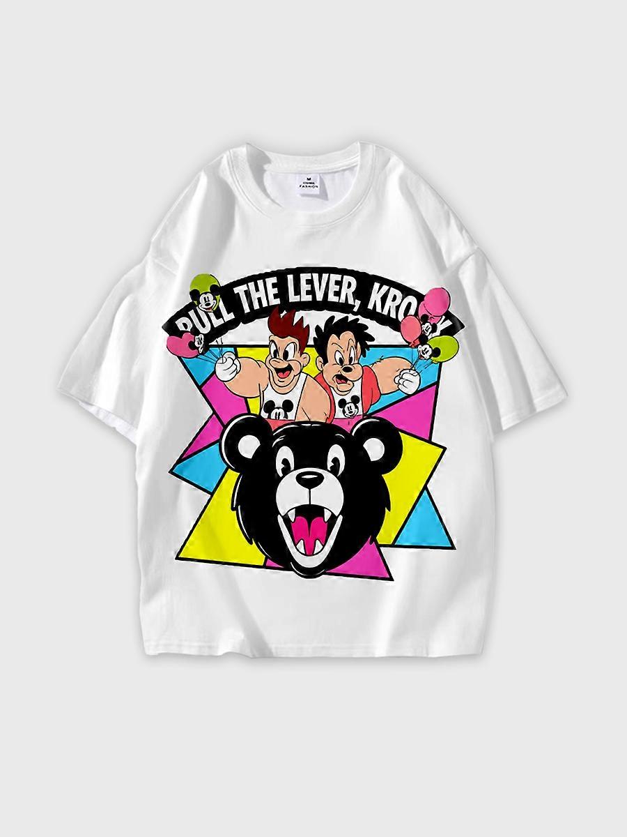 T-shirt round neck Animation Pattern loose short sleeve E938