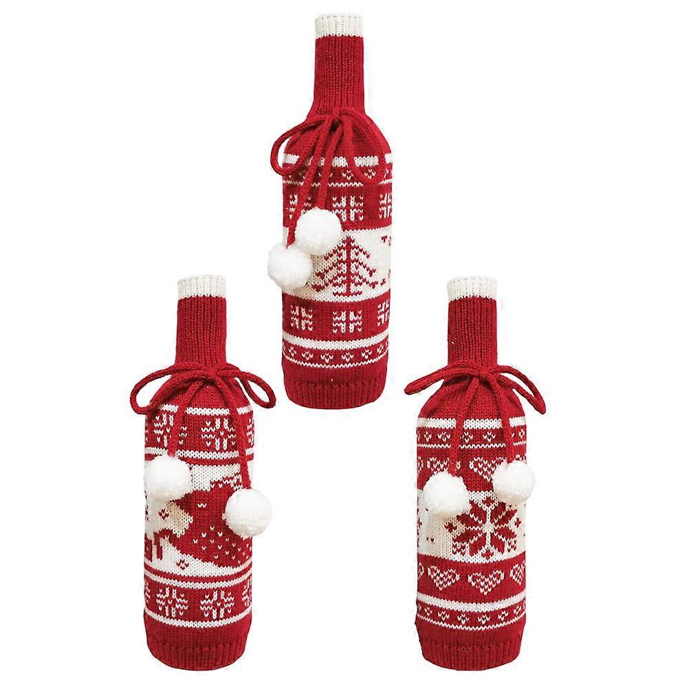 Christmas Party Decorative Sleeve Protector In Red 3Pcs