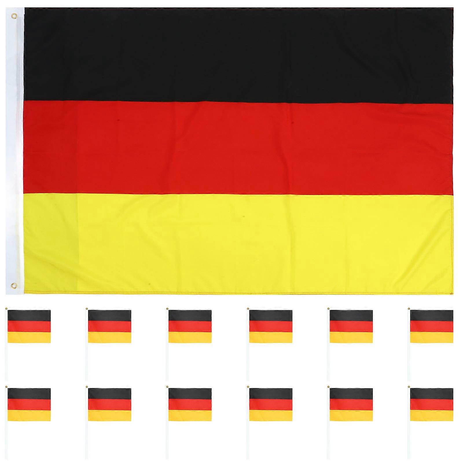 Hand Held Flags On Sticks Germany Flags 2024 Sports Events Durable 144.00X96.00X0.10CM 1Set