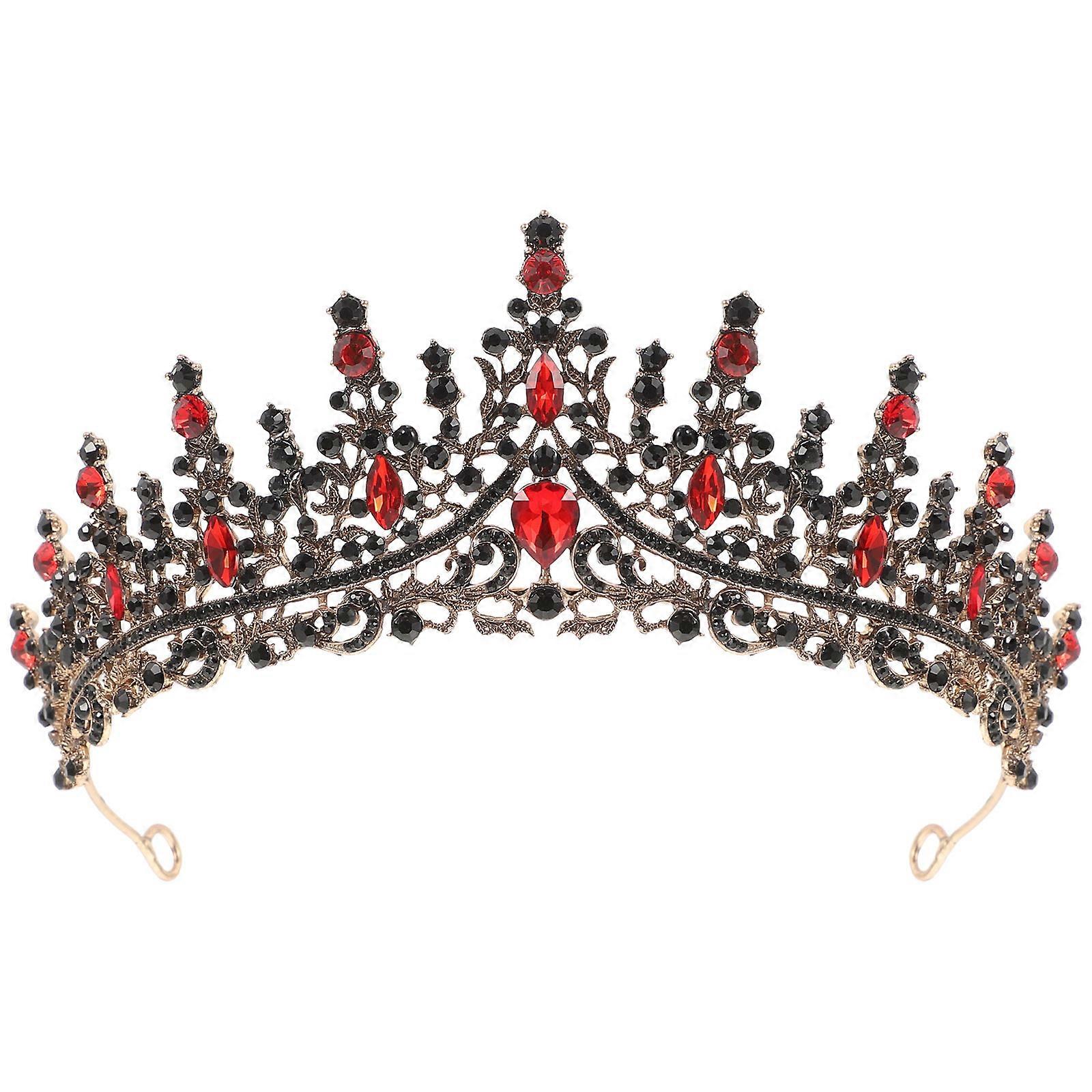 Crystal Rhinestone Tiara for Banquets Parties Wedding Accessory with Loops for Pins 6 3 Inch