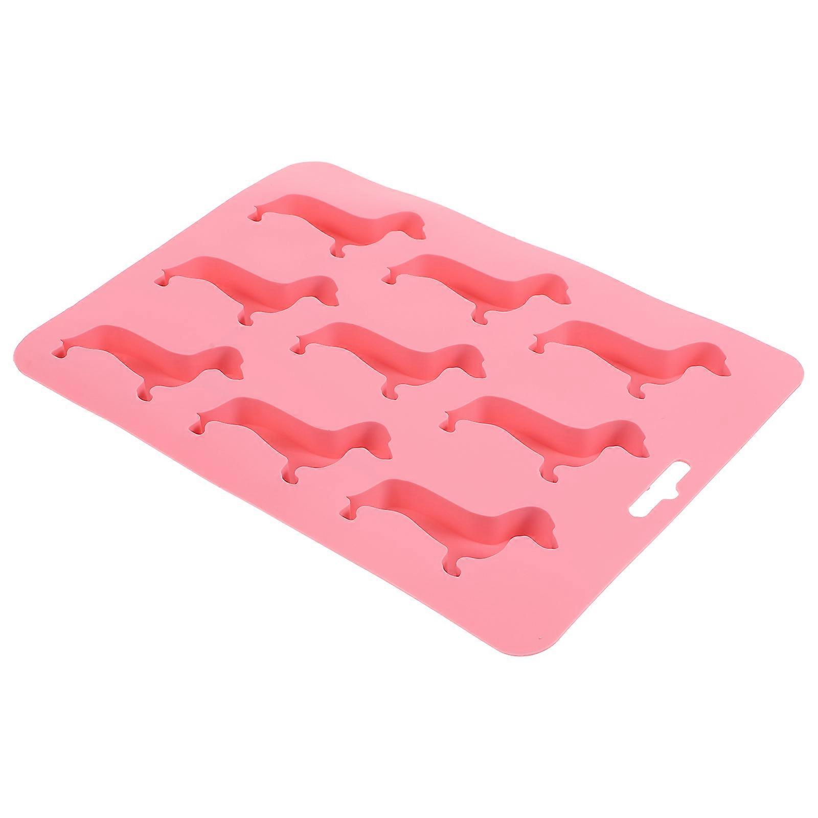 Pink Foodgrade Silicone Chocolate Molds for DIY Use Cute Dog Pattern Easy to Demold 2pcs
