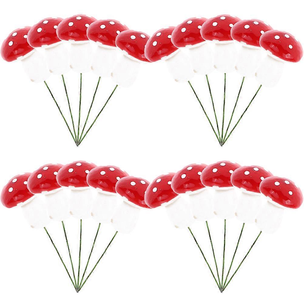 20pcs Mushroom Cake Picks Cupcake Toppers For Shower Birthday And Jungle Theme Party Decorations Safe Material