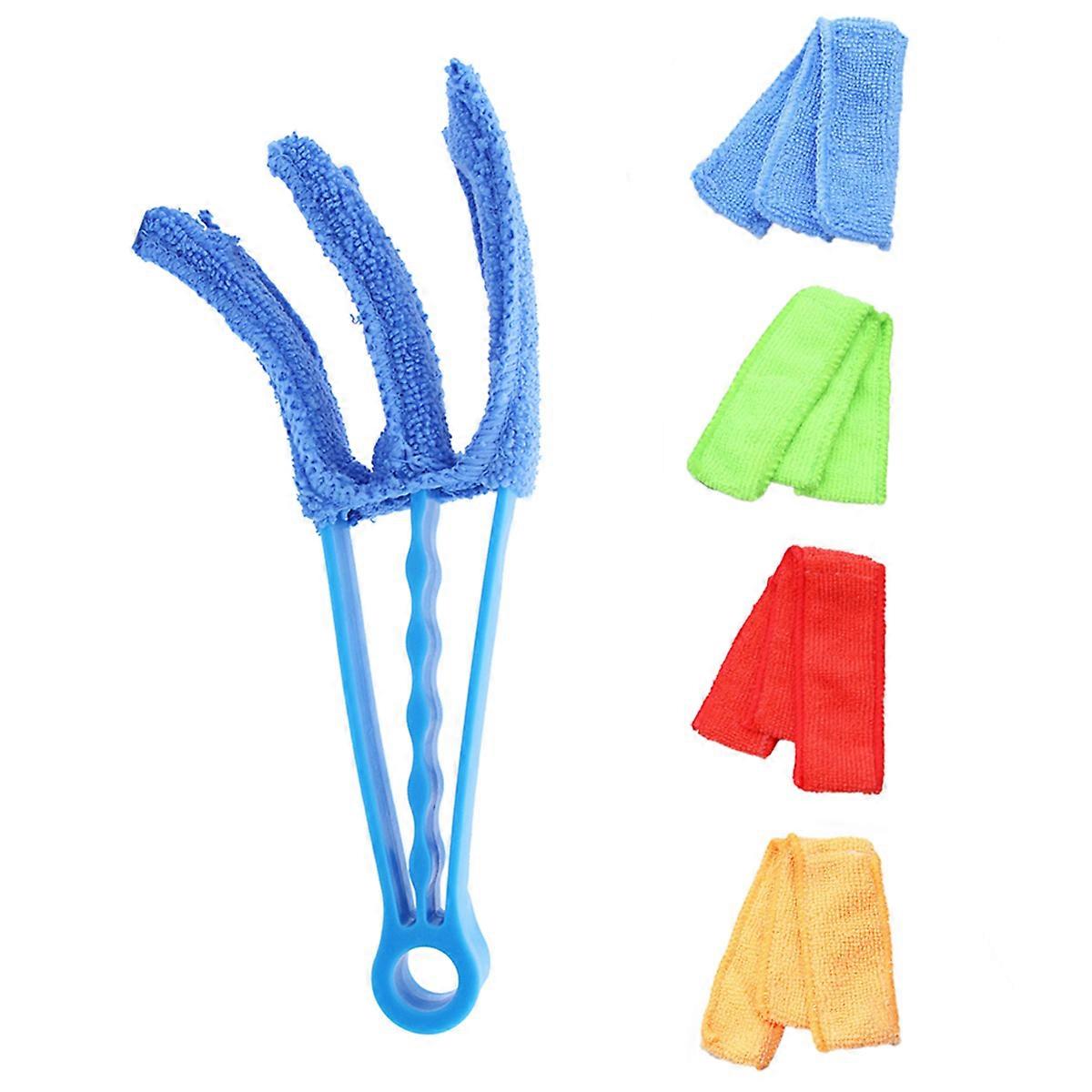 5 Pack Multifunctional Blinds Cleaner Duster Brush with Washable Microfiber Sleeves, Durable PP Handle for Window Blinds, Air Conditioner, Home,