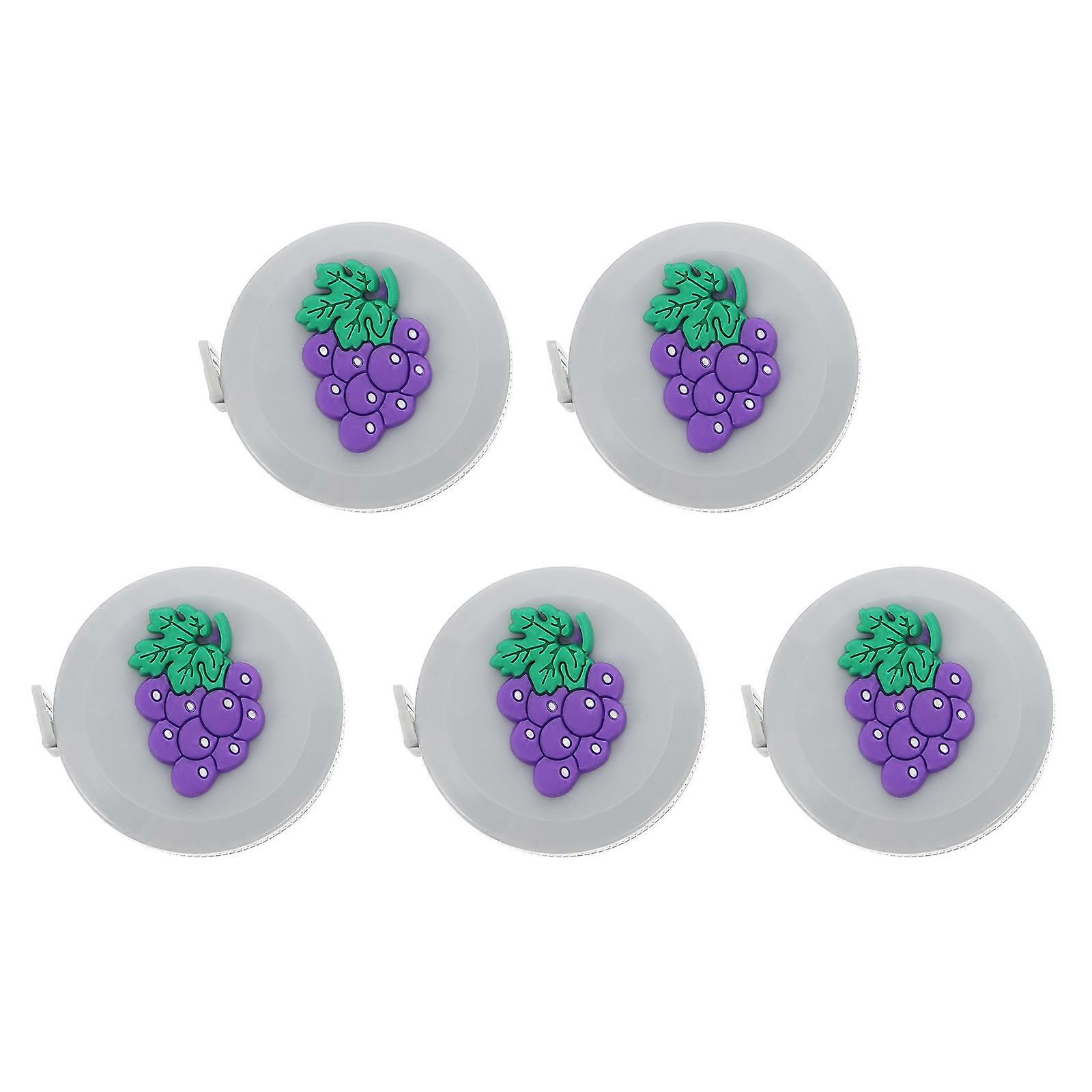 Compact Tape Measure 5Pcs Cartoon Fruit Design Suitable For Clothing Store Use Featuring Easy Carrying Attributes