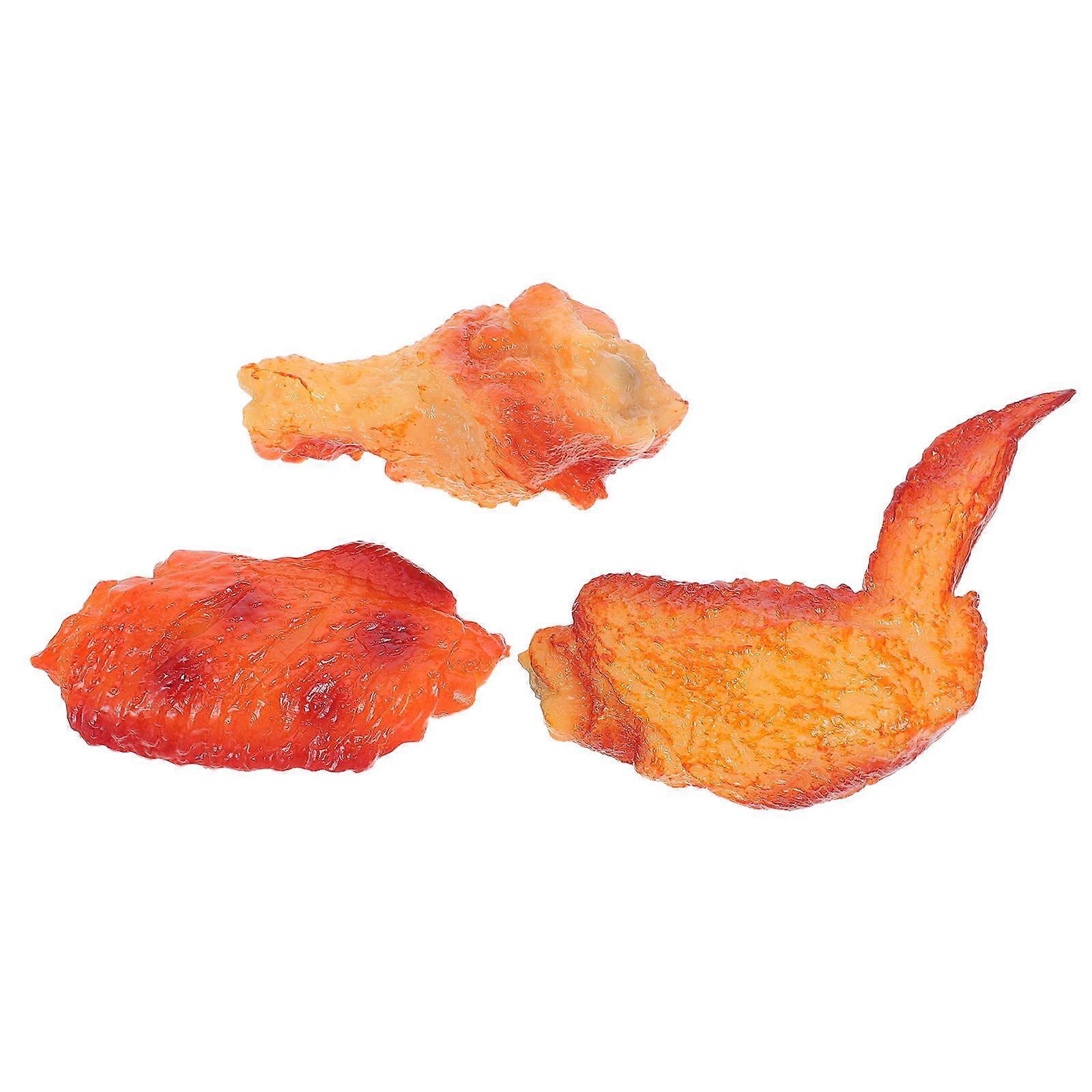 Artificial Chicken Wings Simulated Chicken Legs Photo Studio Props Lifelike Chicken Legs Decorative Use Themed Event 3Pcs
