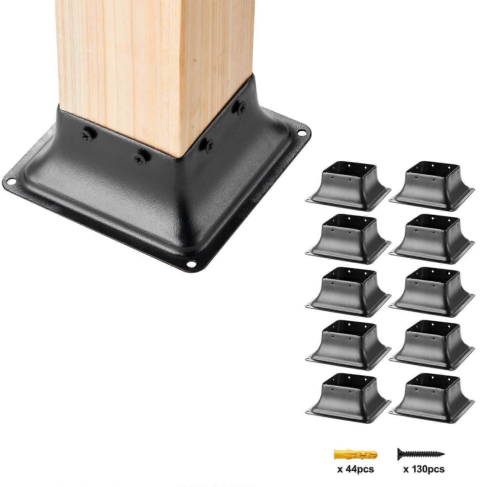 4x4 Post Base 10Pcs, Internal 3.6"x3.6", Fit for Standard Wood Post Anchor, for Deck Porch Handrail Railing Support