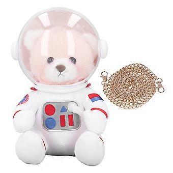 11,81 tuumaa Space Bear täytetty lelu pieni laukku suloinen untuva puuvilla sarjakuva karhunukke syntymäpäivälahja vaaleanpunainen
