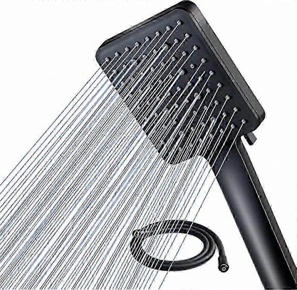 Black High-Pressure Handheld Showerhead for Enhanced Bathing Experience