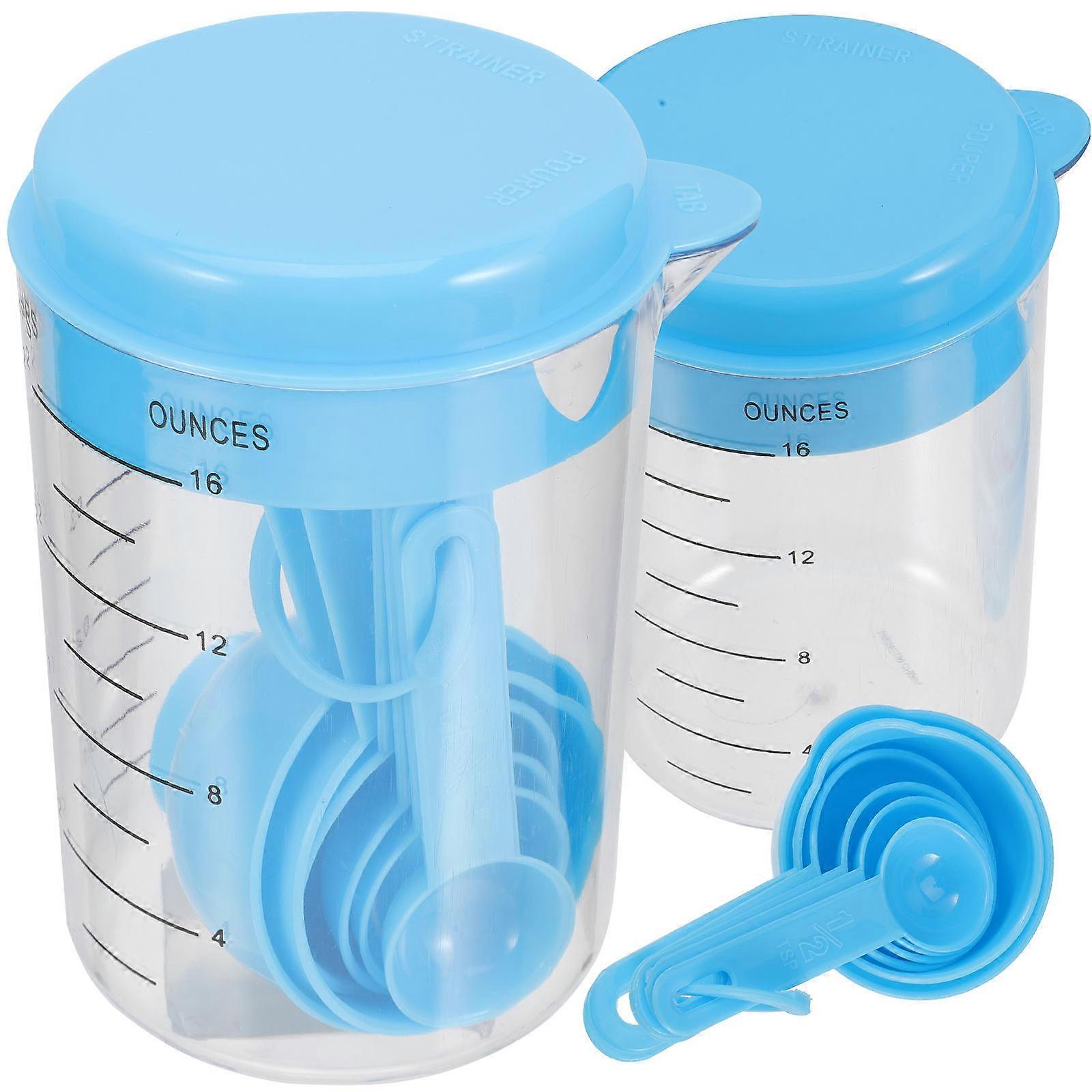 2 Sets of Kitchen Measuring Cups Spoons Set Measuring Tools Colored Measuring Spoons with Scale