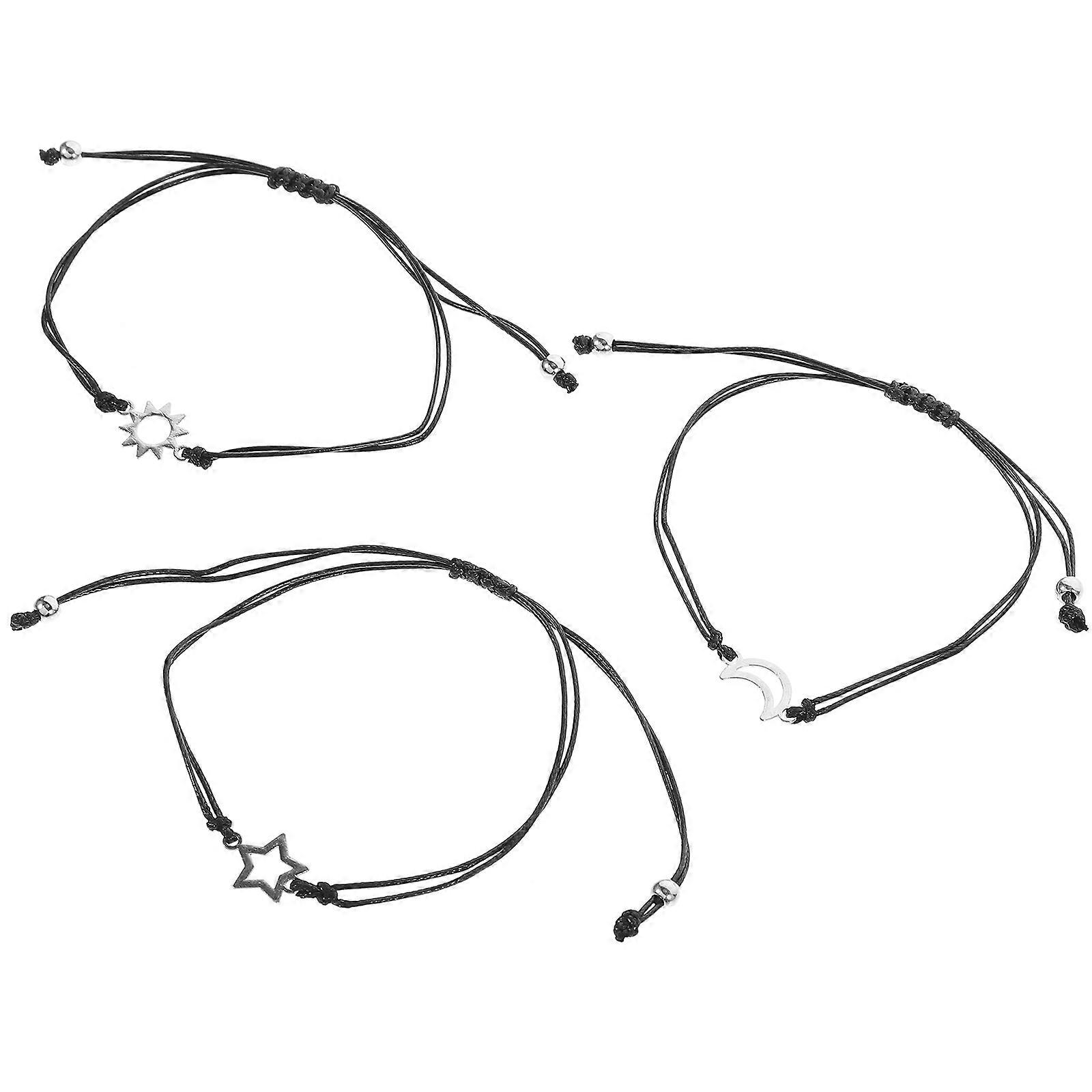 Silver Alloy for Decor with Delicate Charm Design Portable Wrist Bracelet 3Pcs