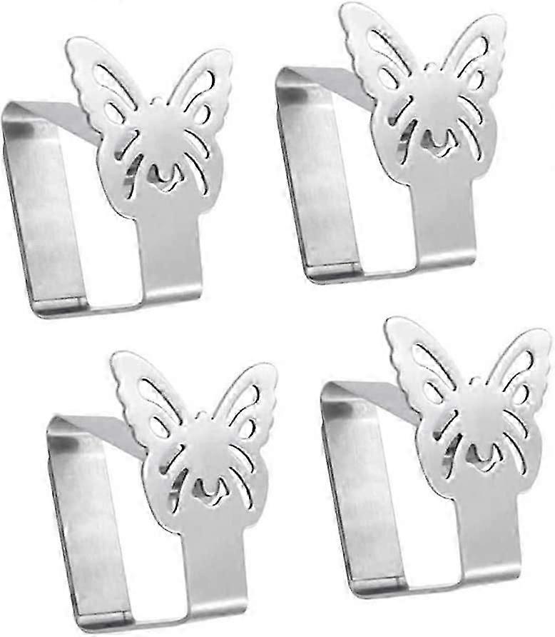 Edelstahl-Tischdecken-Clips 4er-Set - Sichern Sie Ihre Tischdecke mit eleganten silbernen Haltern