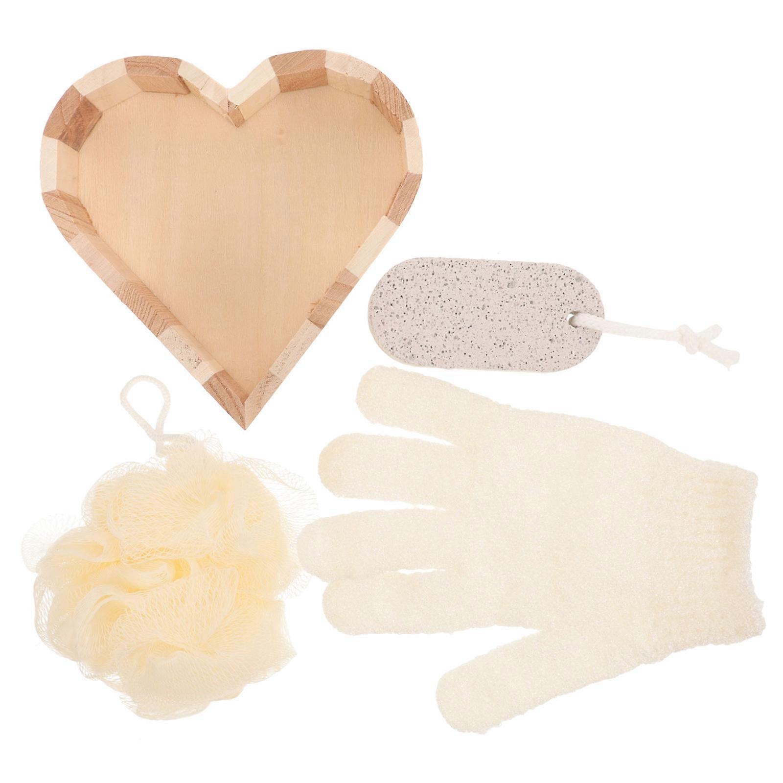Body Cleaning Tool Set Featuring Heart-Shaped Design For Bathing Supplies With Exfoliation 1 Set