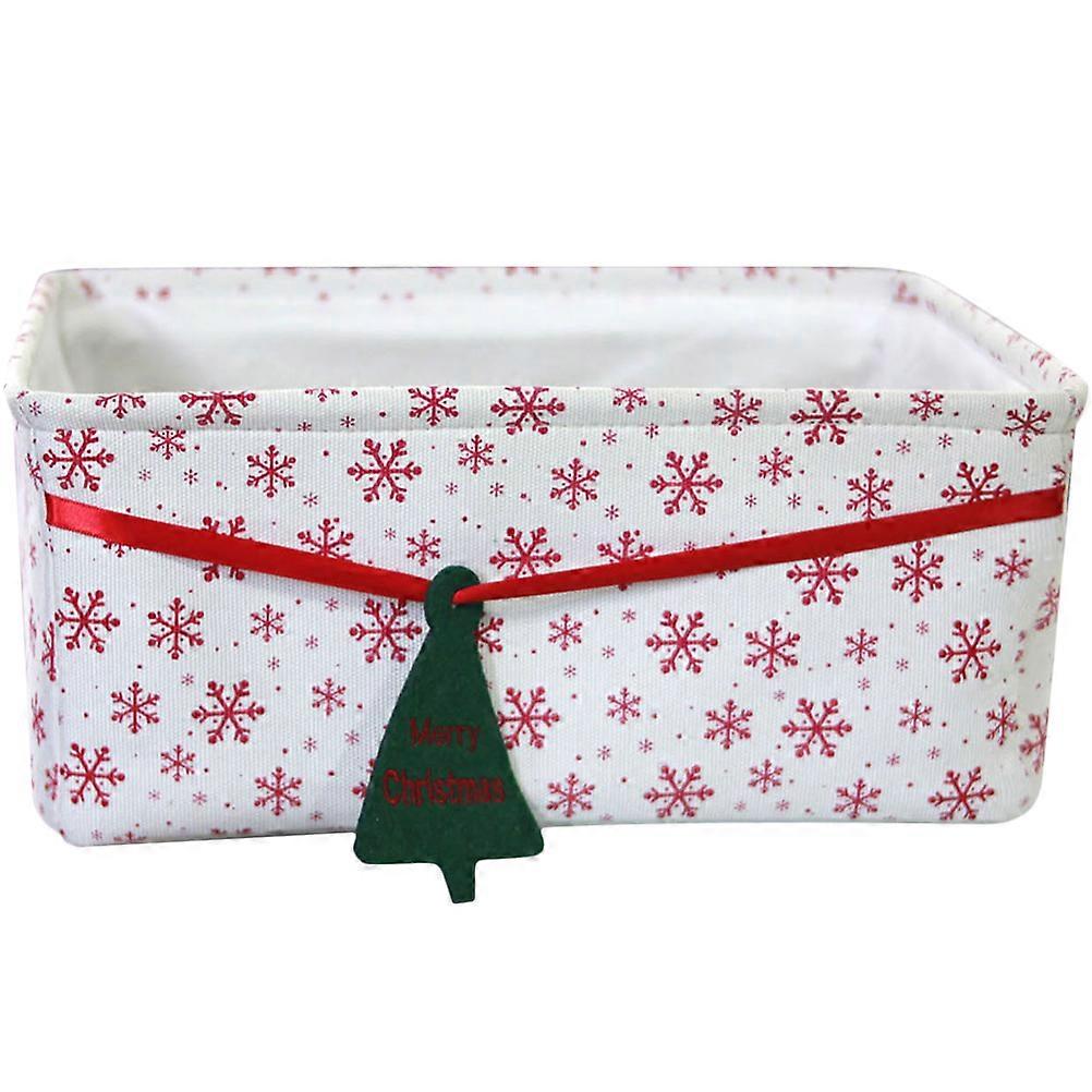 Christmas Style Storage Basket Sundries Organizer Oxford Cloth Bin Ideal For Office Organization In 36x26cm Size 1Pack