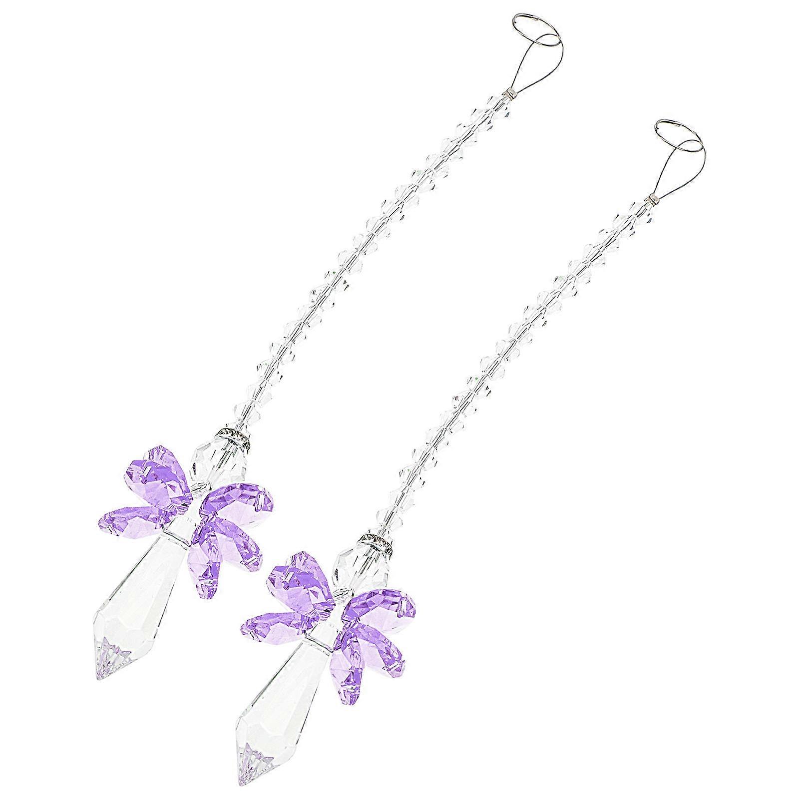 2pcs Crystal Prisms Pendant Home Sunlight Catcher Ornament