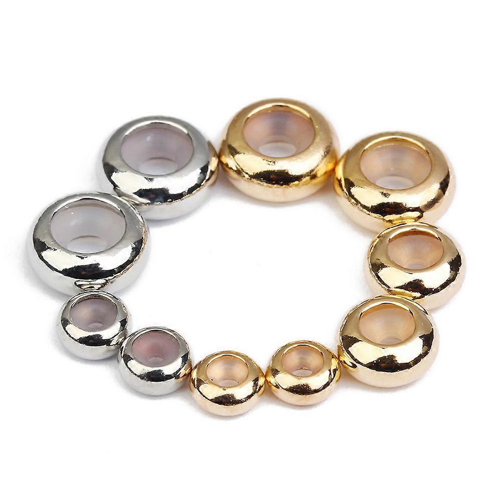 20pcs DIY Copper and Silicone Positioning Beads for Jewelry Making – Flat Design with Precise Diameter and Hole for Bracelets, Necklaces, and Pendants