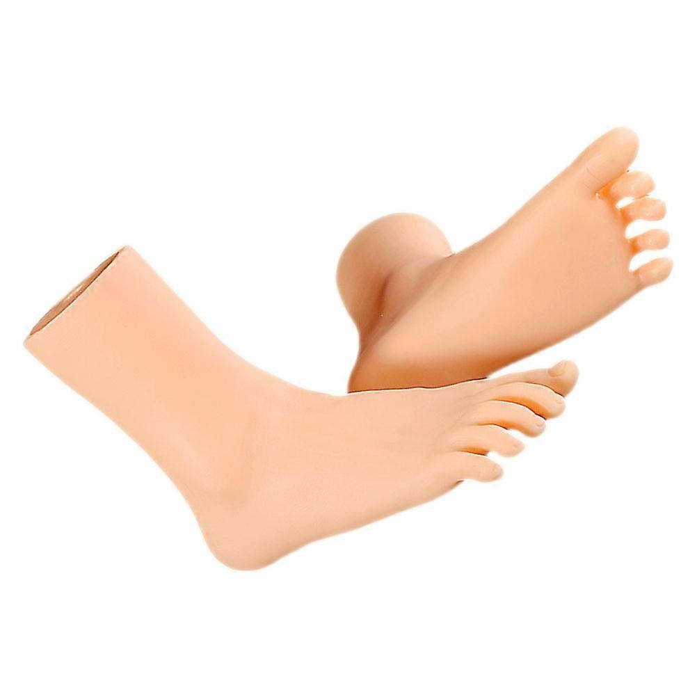 PVC Foot Display For Artists And Students Khaki Five-Toe Separated Simulation Model 1 Pair