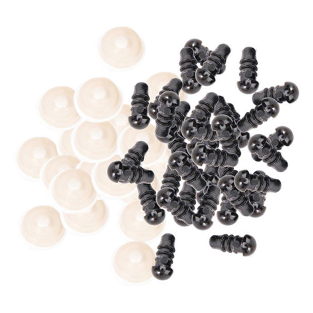 Craft Eyes Decorative Simulated Dolls Eyes DIY Projects Black Round Durable 1 Set