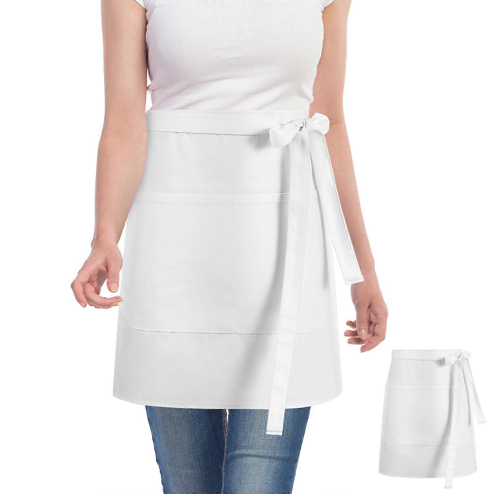 Half Waist Apron with Pockets – Server Apron for Women, Ideal for Kitchen, Laundry, Restaurants & Home Use – Compact Design for Easy Storage