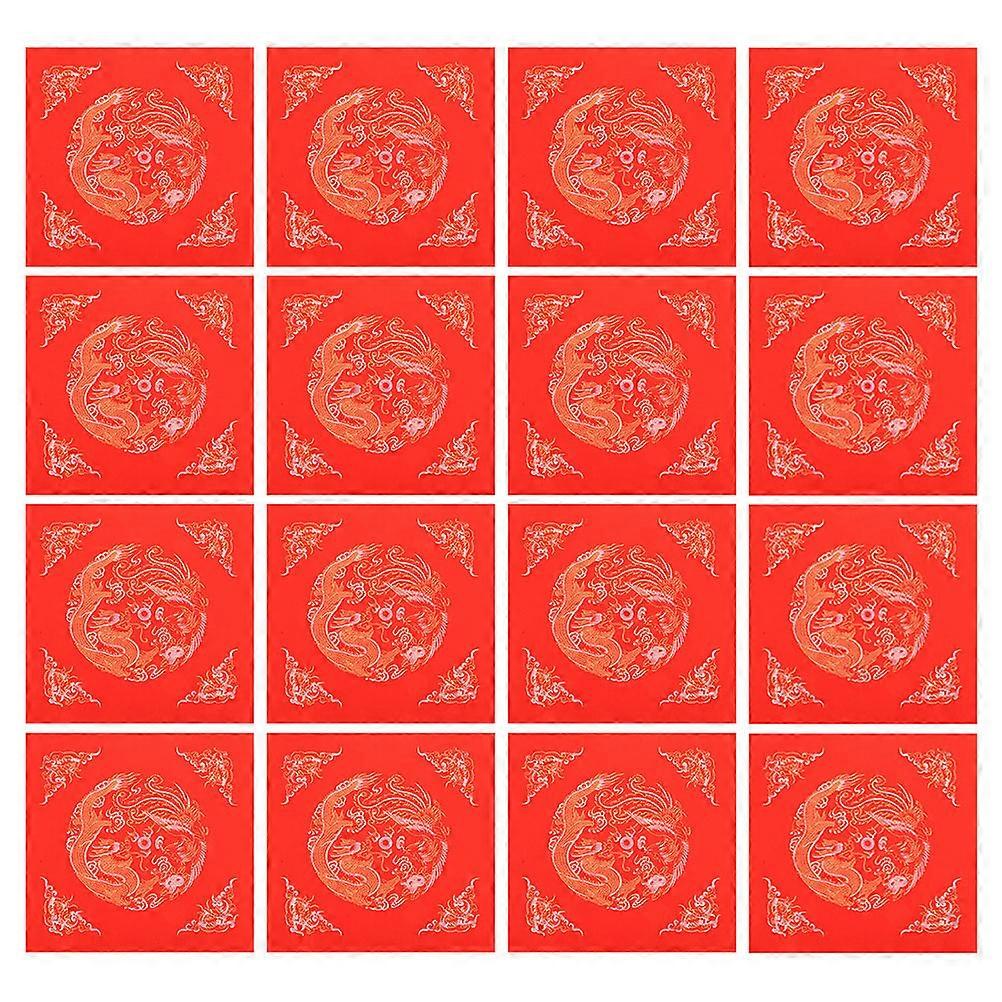 20pcs Blank Fu Character Papers for Chinese New Year Calligraphy, Vibrant Spring Festival Couplets, Traditional DIY Decoration for Calligraphy