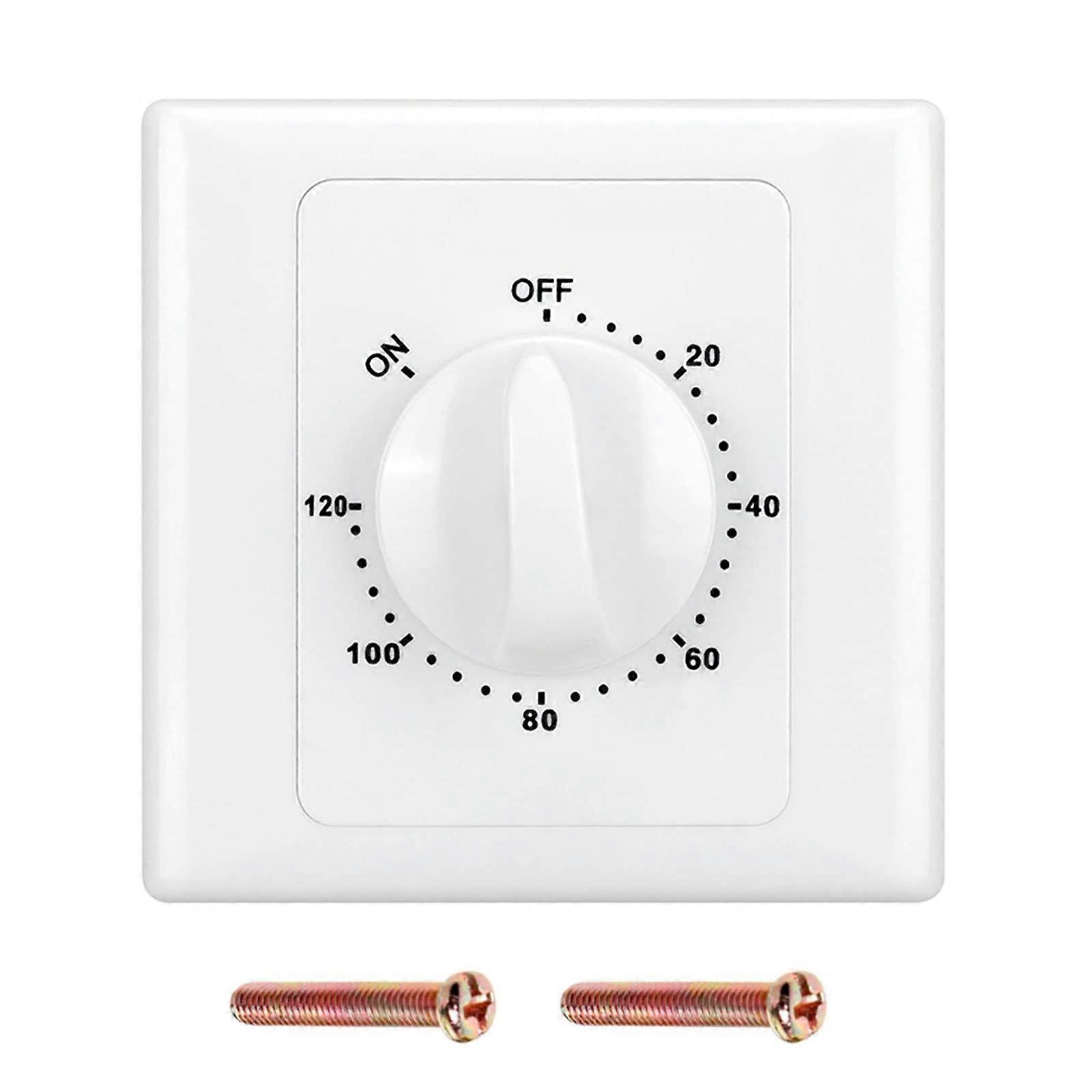 Digital Timer Switch Mechanical Countdown Timer 120-Minute Automatic Power Shutdown Light Switch No Light Function