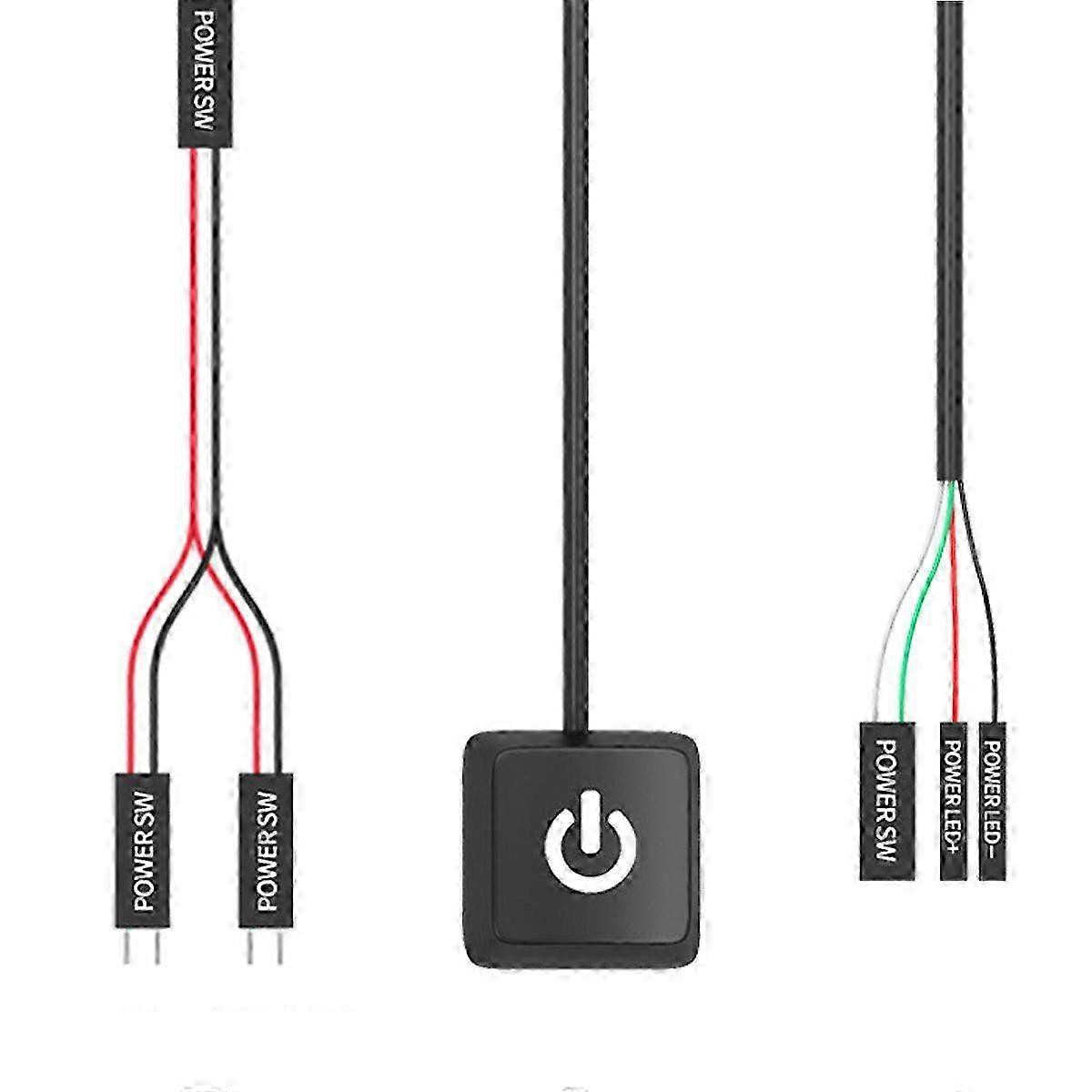 External PC Power Control Switch with LED Light Bar - Convenient On/Off Power Management for Desktop Computers